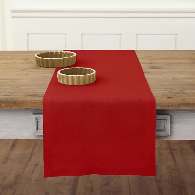 Solino Home Linen Red Table Runner 144 Inches Long by SolinoHome