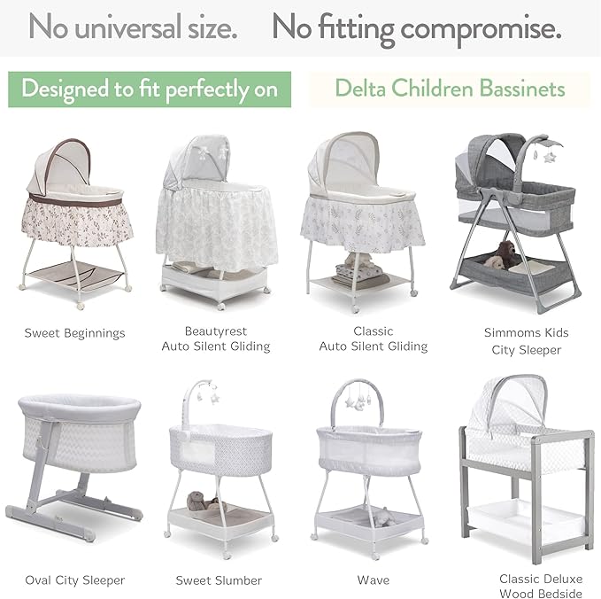 Bassinet Fitted Sheets for Delta Children and Simmons Kids Bassinet - Image 2