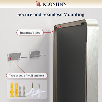 keonjinn 24 x 30 inch brushed nickel bathroom, front angle view