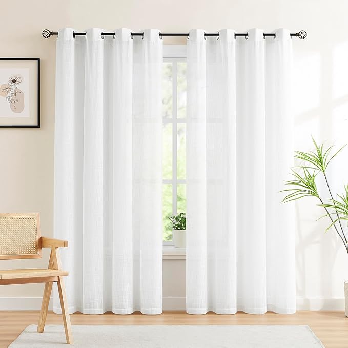 Treatmentex White Sheer Curtains - Image 7
