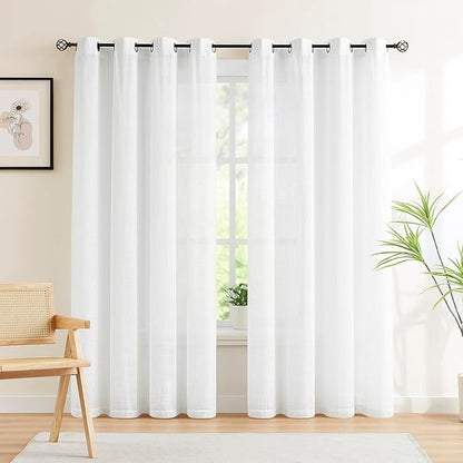 Treatmentex Small Sheer White Window Curtains - Image 8