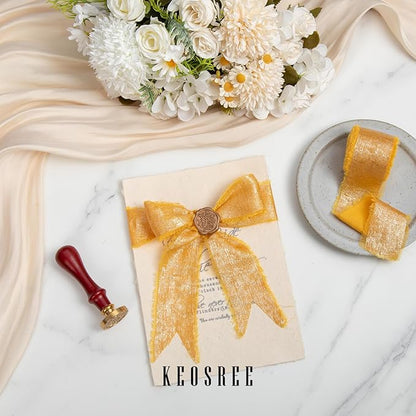 Gold Silk Chiffon Ribbon - Image 3