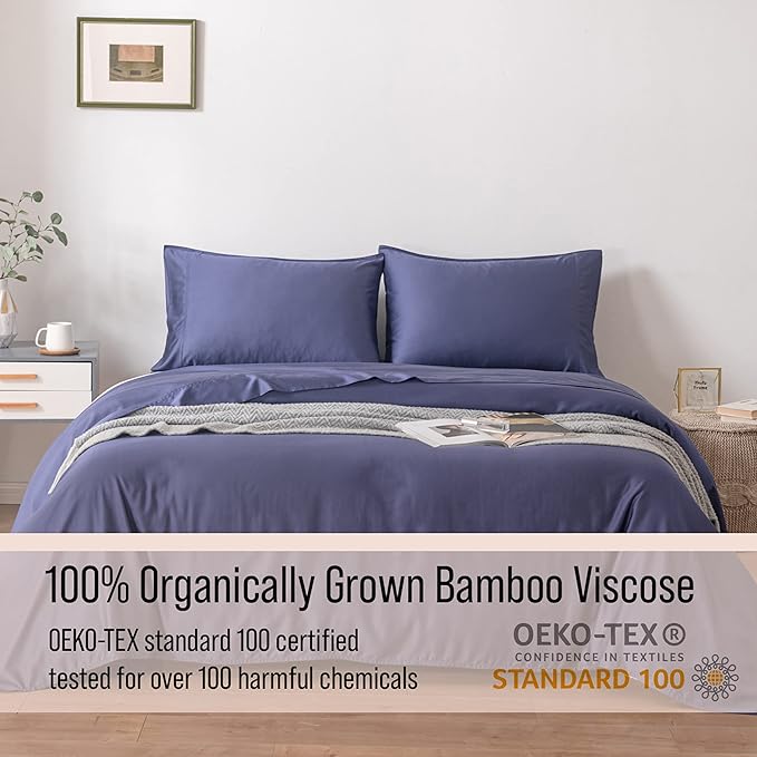 Bella Coterie Luxury Bamboo Viscose Split King Size Sheet Set | 2 Fitted Sheets - Image 5