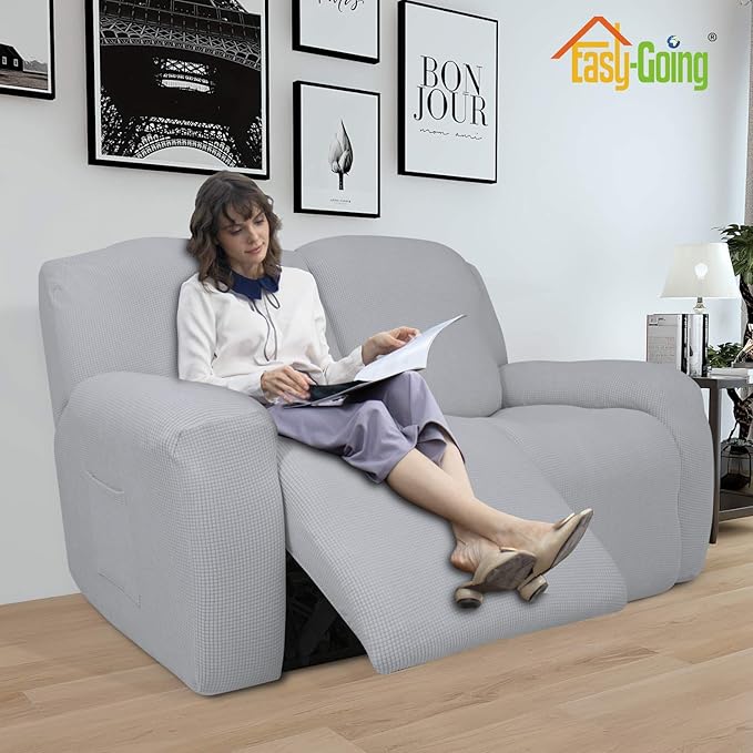 Easy-Going 6 Pieces Recliner Loveseat Stretch Sofa Slipcover Sofa Cover - Image 2