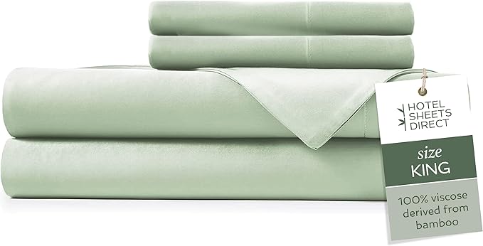 Hotel Sheets Direct 4 Piece Bed Sheet Set King Size, 100% Viscose Derived from by HOTELSHEETSDIRECT
