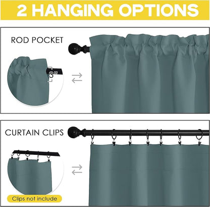NICETOWN Window Valances for Living Room 4 Panels Rod Pocket Light Blocking - Image 3