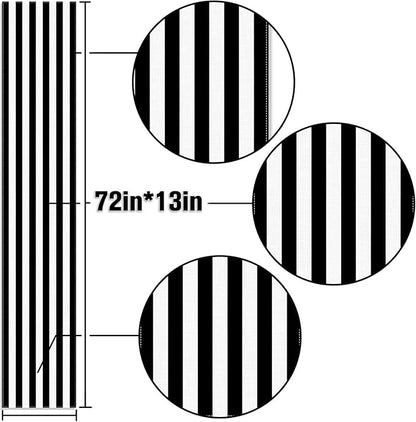 Black and White Cabana Striped Table Runner Birthday Party Decoration Baby - Image 3