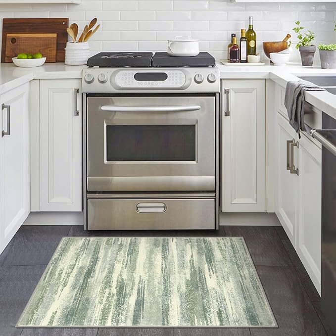 Modern Abstract Entryway Rug Indoor 2x3 Washable Rug Non-Slip Soft Small Area - Image 2