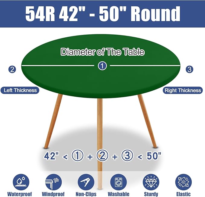Round Spandex Tablecloth, Elastic Fitted Waterproof Tablecloths - Image 8