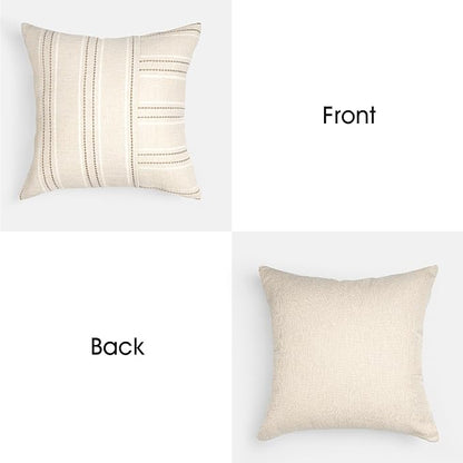 AELS 16x16 Decorative Farmhouse Linen Throw Pillow Covers, Boho Textured Pillow - Image 3