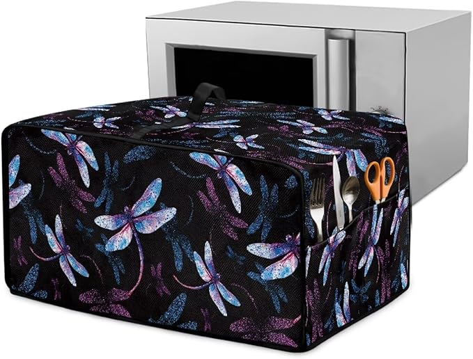 Dragonfly Print Microwave Oven Cover Dust-Proof Microwave Toaster Oven Cover by HwzdsyxlCreativeHomeDecor