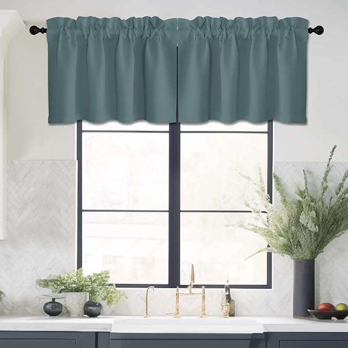 NICETOWN Window Valances for Living Room 4 Panels Rod Pocket Light Blocking - Image 2
