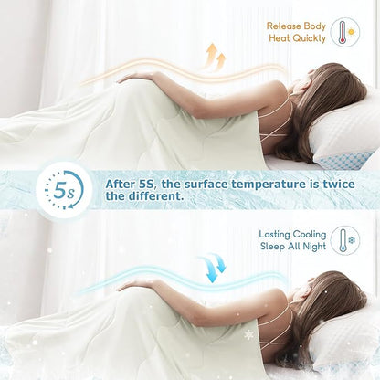 EASELAND Cooling Comforter King, Cold Touch Fabric Absorbs Body Heat, - Image 4
