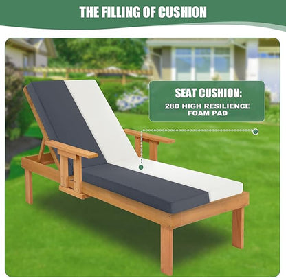 Chaise Lounge Cushions Outdoor Set of 4 - Image 3