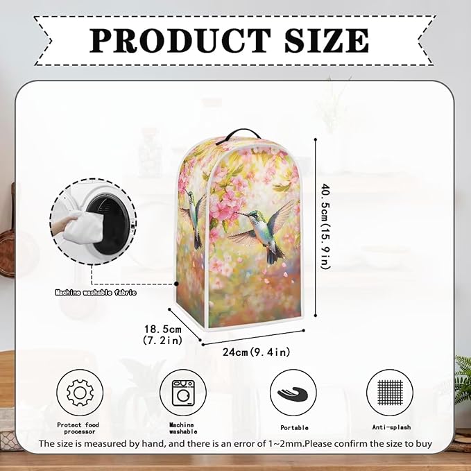 Hummingbird Dust Cover for Coffee Maker Flowers Kitchen Blender Cover Bread - Image 4