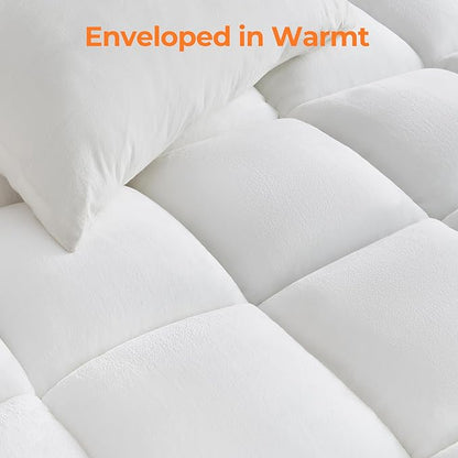 Ultra Soft Coral Fleece Queen Size Mattress Topper, No Compression Plush Thick - Image 8