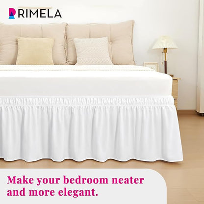 RIMELA Bed Skirt Queen Size Moon White 15 Inch Drop, Wrap Around Elastic - Image 9