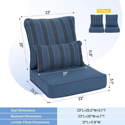 Aoodor Outdoor Chair Cushion, 23 x 26 Inch Water-Resistant, Fade-Resistant - Image 4
