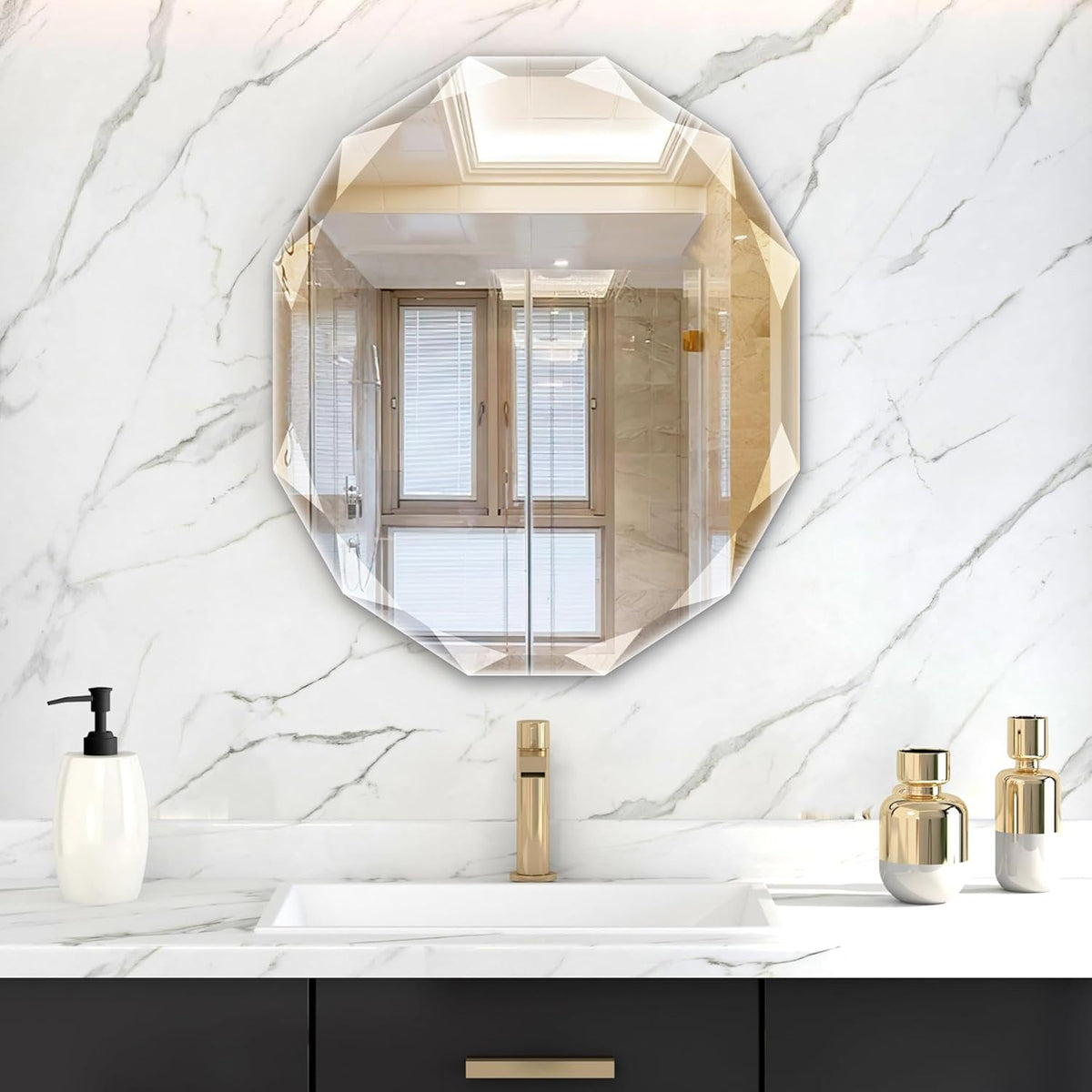 23.5x27.5 inch bathroom mirrors for over sink, round, main product view