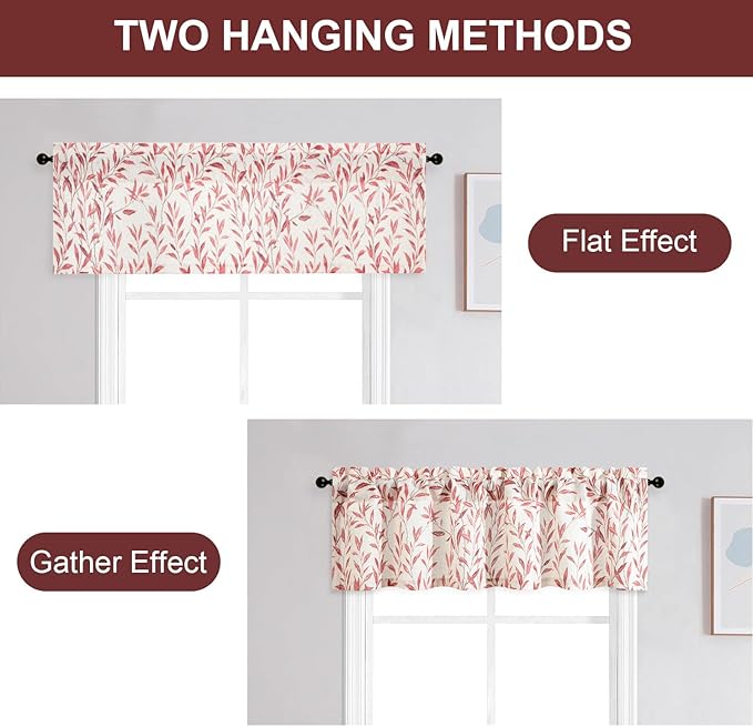Leeva Printing Red Leaves Window Valances - Image 6