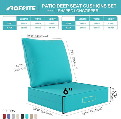Outdoor Olefin Water-Resistant Deep Seat Cushion Set, Thickened Sofa Chair Pad - Image 3