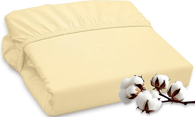 ROYALE LINENS 300 Thread Count 100% Long Staple Combed Cotton Fitted Sheet Queen by ROYALELINENS