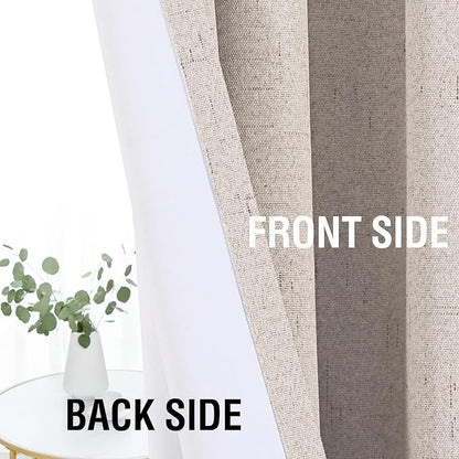 H.VERSAILTEX Linen Look 100% Blackout Curtains 45 Inches Long - Image 7