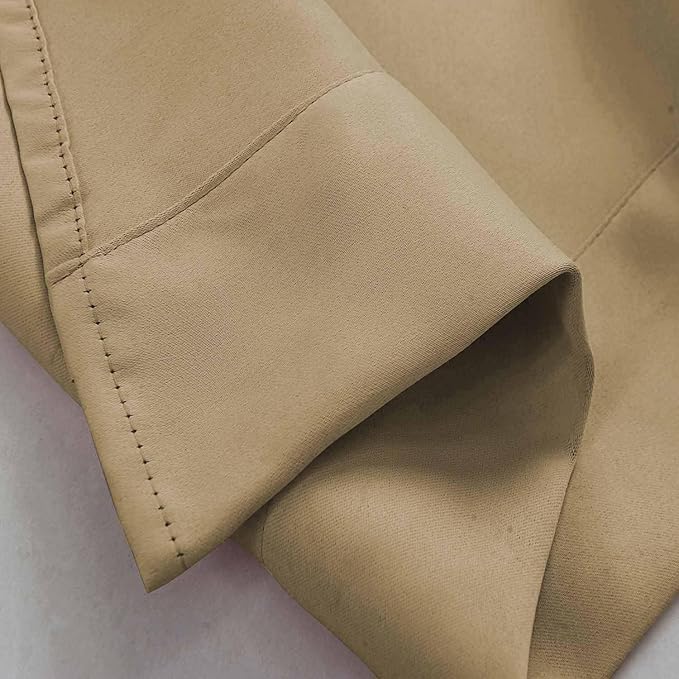 Khaki Kitchen Curtains for Windows 2 Panels Set Short Window Curtains Privacy - Image 7