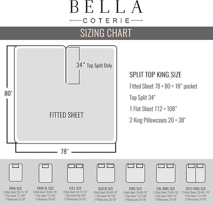 Bella Coterie Luxury Bamboo Viscose 34” Split Top King Size Sheet Set | 1 - Image 2