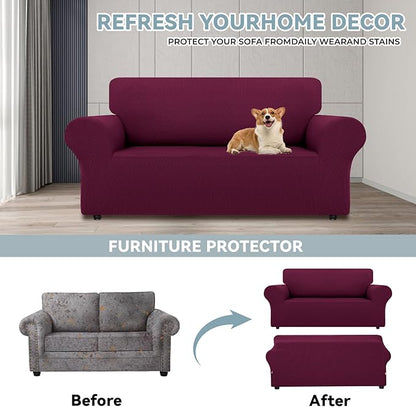 LURKA Stretch Loveseat Sofa Slipcovers 1 Piece Couch Covers - Image 3