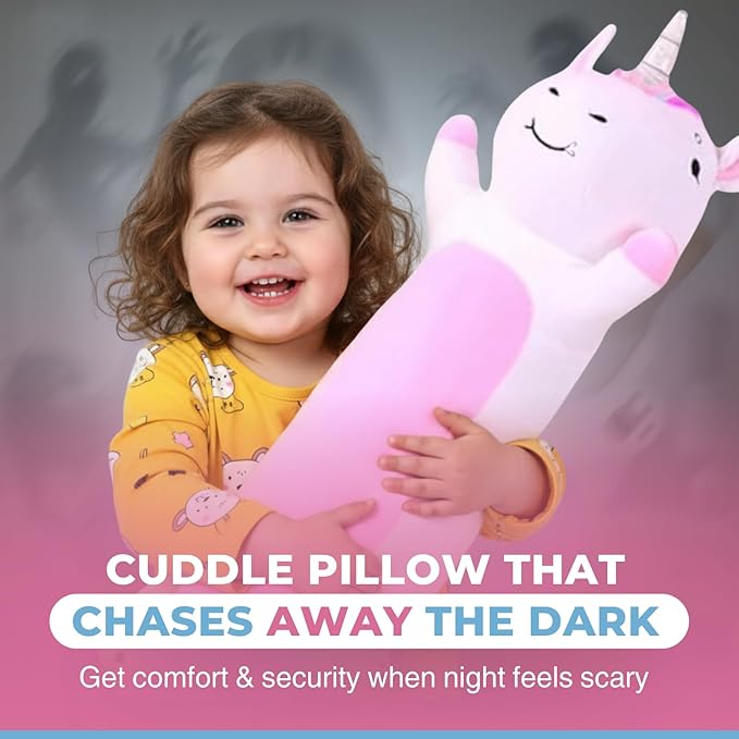 Unicorn Plush Body Pillow for Kids | Long Stuffed Animal Cuddle Pillow | Soft - Image 3