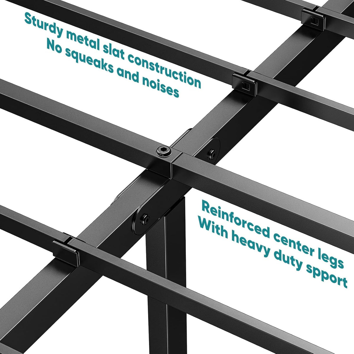 olixis 14in metal queen bed frame with storage on a desk or shelf
