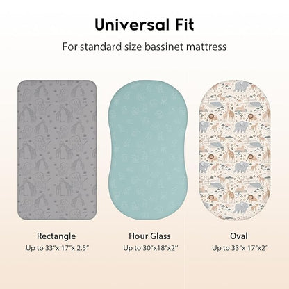 Baby Bassinet Sheets Girl Boy, Fitted Bassinet Sheet Set 3 Pack Bassinet - Image 3