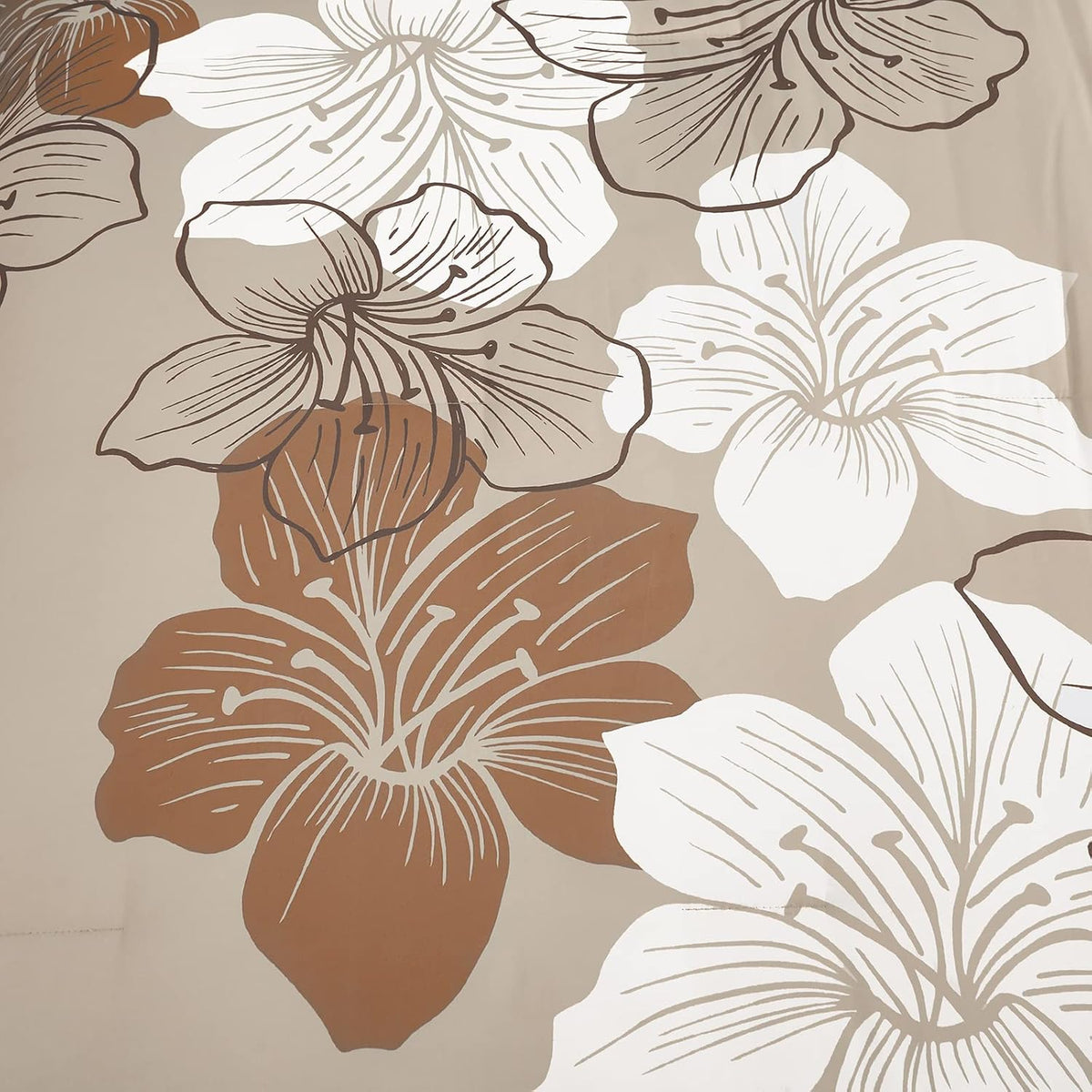menghomeus brown floral comforter set, 3 piece california showing dimensions