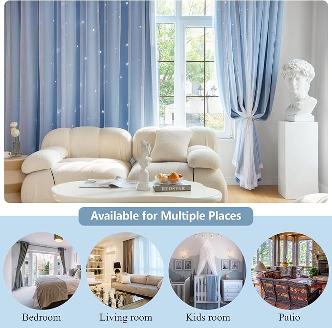 Star Blackout Curtains for Bedroom - Image 7