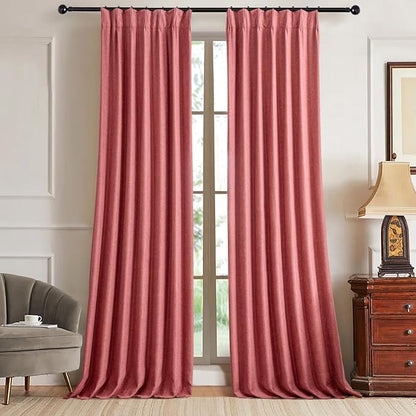 IVAPUPU Linen Pinch Pleated 100% Blackout Curtains by IVAPUPU