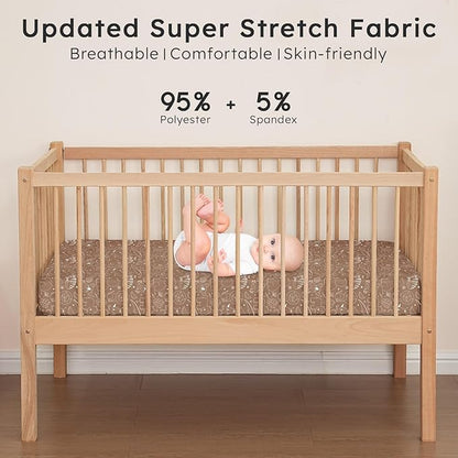 Baby Crib Sheets for Boys Girls Neutral, 2 Pack Crib Mattress Sheet for - Image 5
