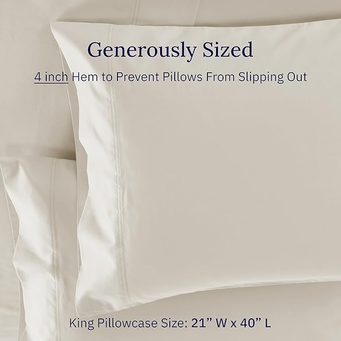 Luxuriously Soft Hotel Quality 600 Thread Count, 100% Cotton Set of 2 Cases - Image 5
