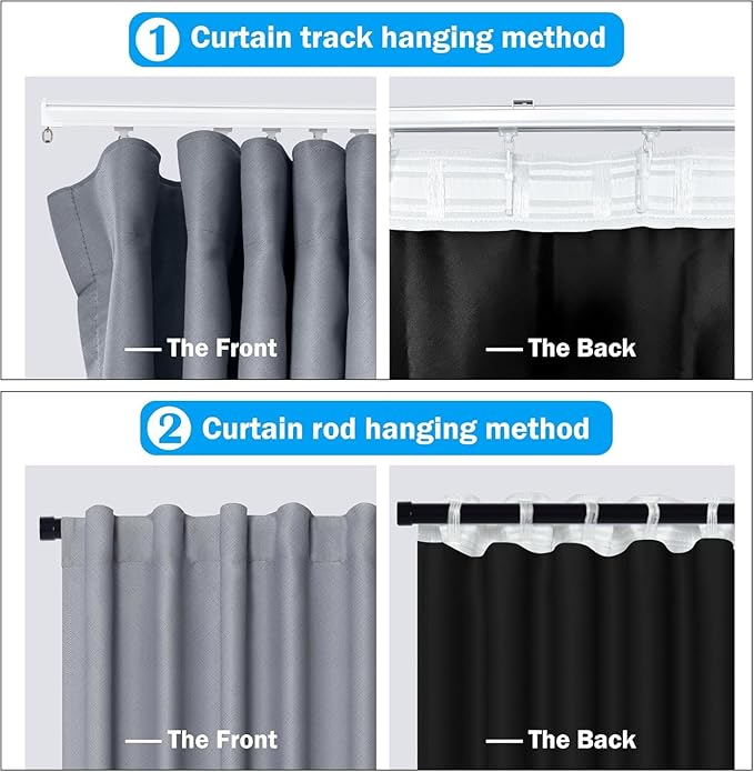 Room Divider Curtains Total Blackout Privacy Curtain Panel Room Thermal - Image 3