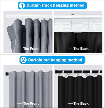 Room Divider Curtains Total Blackout Privacy Curtain Panel Room Thermal - Image 3