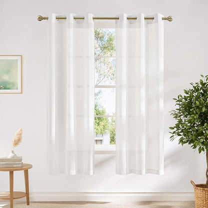 NICETOWN White Sheer Curtains 72 inch Length by NICETOWN