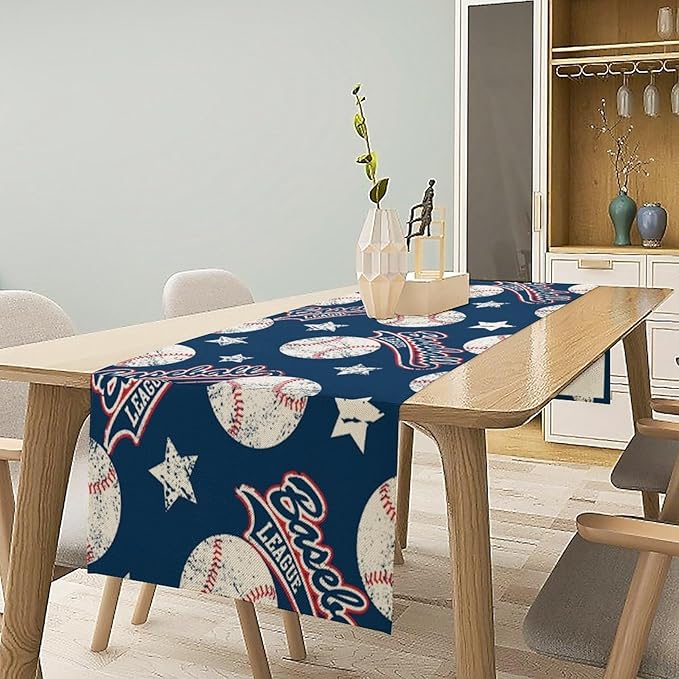 Baseball Table Runner Baseball Sport Themed Birthday Parties Dinner Runner - Image 2