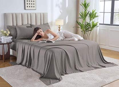 Pure Bamboo Full Sheets, Genuine 100% Organic Viscose Derived from Bamboo Bed - Image 2