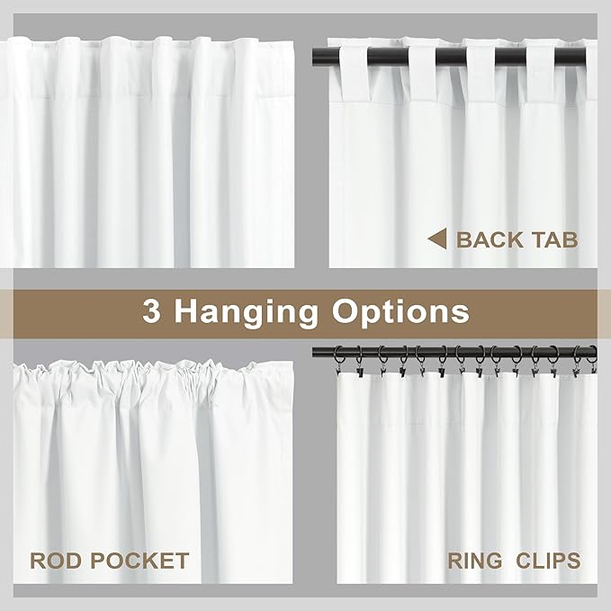 100 Inch Curtains & Drapes Window Coverings Custom Extreme Blackout Linen - Image 5