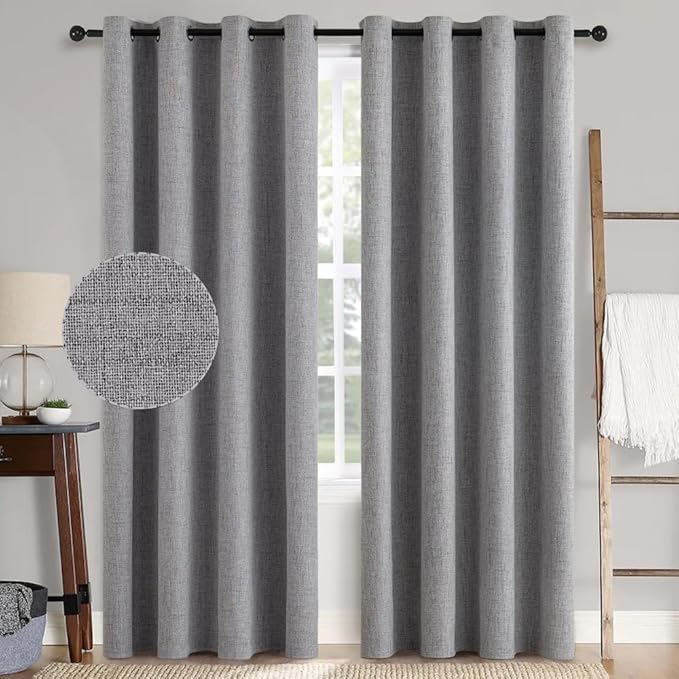 MIULEE Linen Textured 90 Inches Curtains by MIULEE