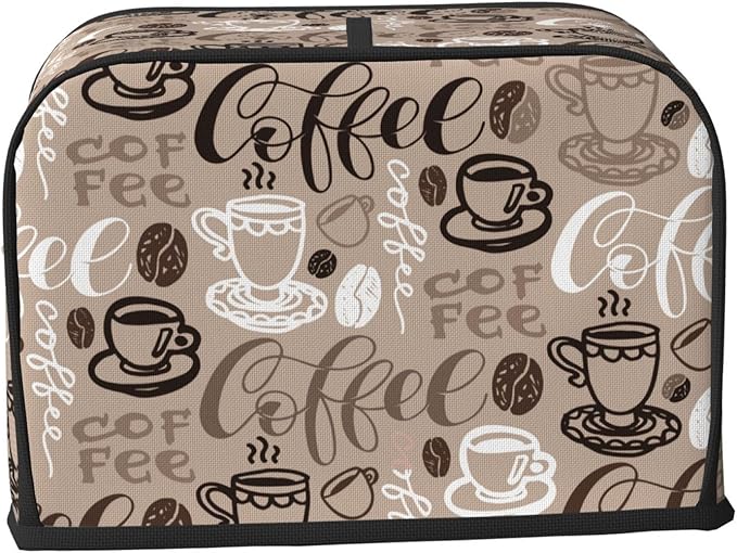 Brown Coffee Pattern 2 Slice Toaster Cover, Waterproof Toaster Dust Cover Bread - Image 3