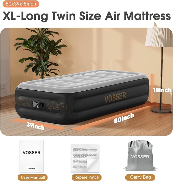 Twin Air Mattress with Built in Pump, XL-Long Blow up Mattress Thicker - Image 6