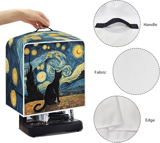 Starry Night Cat Print Coffee Machines Covers - Image 5
