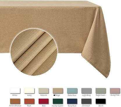 maxmill Slubby Texture Tablecloth Water Resistance Antiwrinkle Spillproof Soft - Image 4