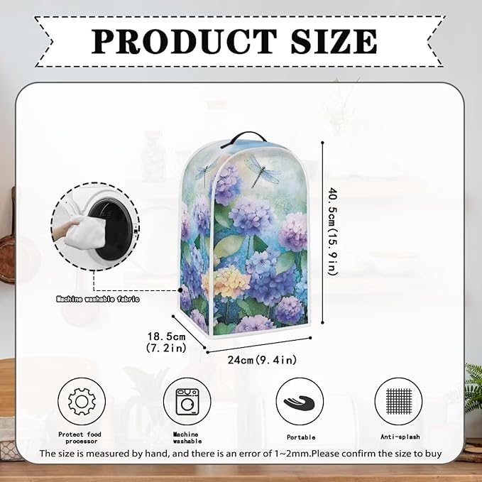 Talayituse Dragonfly Hydrangea Print Blender Dust Cover, Fingerprint Protection - Image 6